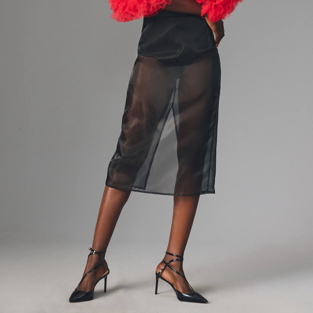 Sunday in Brooklyn | Sheer Slit Midi Skirt